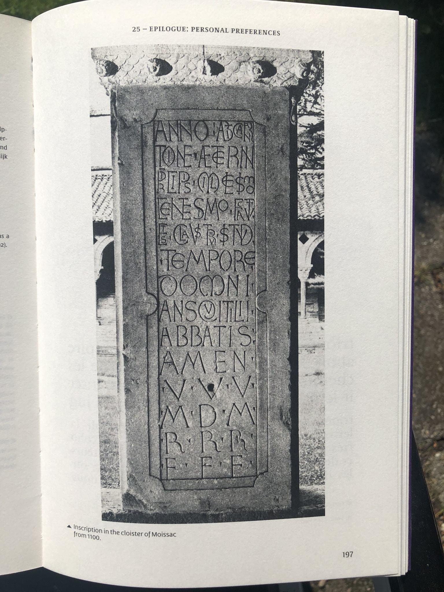 Inscription, cloister of Moissac, France, around 1100 AD (from: Typography of Type Design by Gerard Unger)